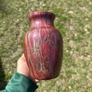 Hand painted glass vase